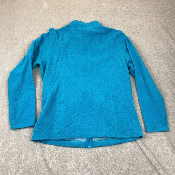 L.L.Bean Women Jacket Medium Full Zip Mock Fleece Neck Cozy Outdoors Casual Blue - Picture 10 of 10